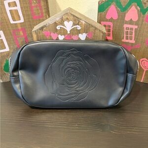 NWT!  Chic Black Rose Lancôme Embossed Cosmetics Bag